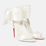 Satin Bow Open Toe Heels