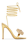 "Bow Cross" Strap Heels