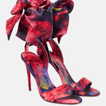 Satin Bow Open Toe Heels