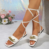 Lace-up Chain Sandals