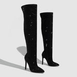 Diamond Knee High Boots