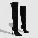 Diamond Knee High Boots