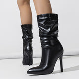 Stiletto Heel Pile Style Boots