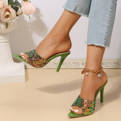 Sequin High Heels