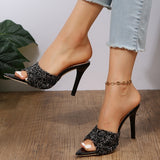 Sequin High Heels