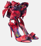 Satin Bow Open Toe Heels