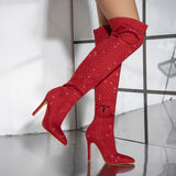 Diamond Knee High Boots