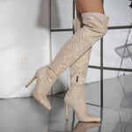 Diamond Knee High Boots