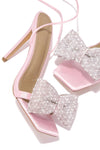 "Bow Cross" Strap Heels