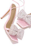 "Bow Cross" Strap Heels
