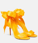 Satin Bow Open Toe Heels